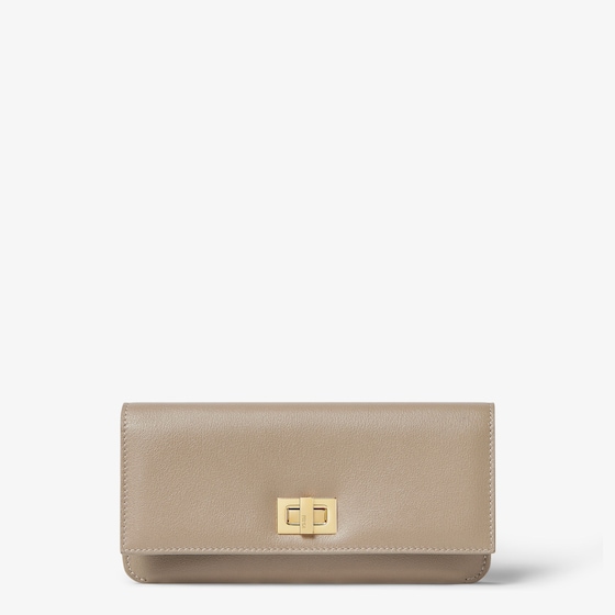 Fendi Way continental wallet with flap and twist lock