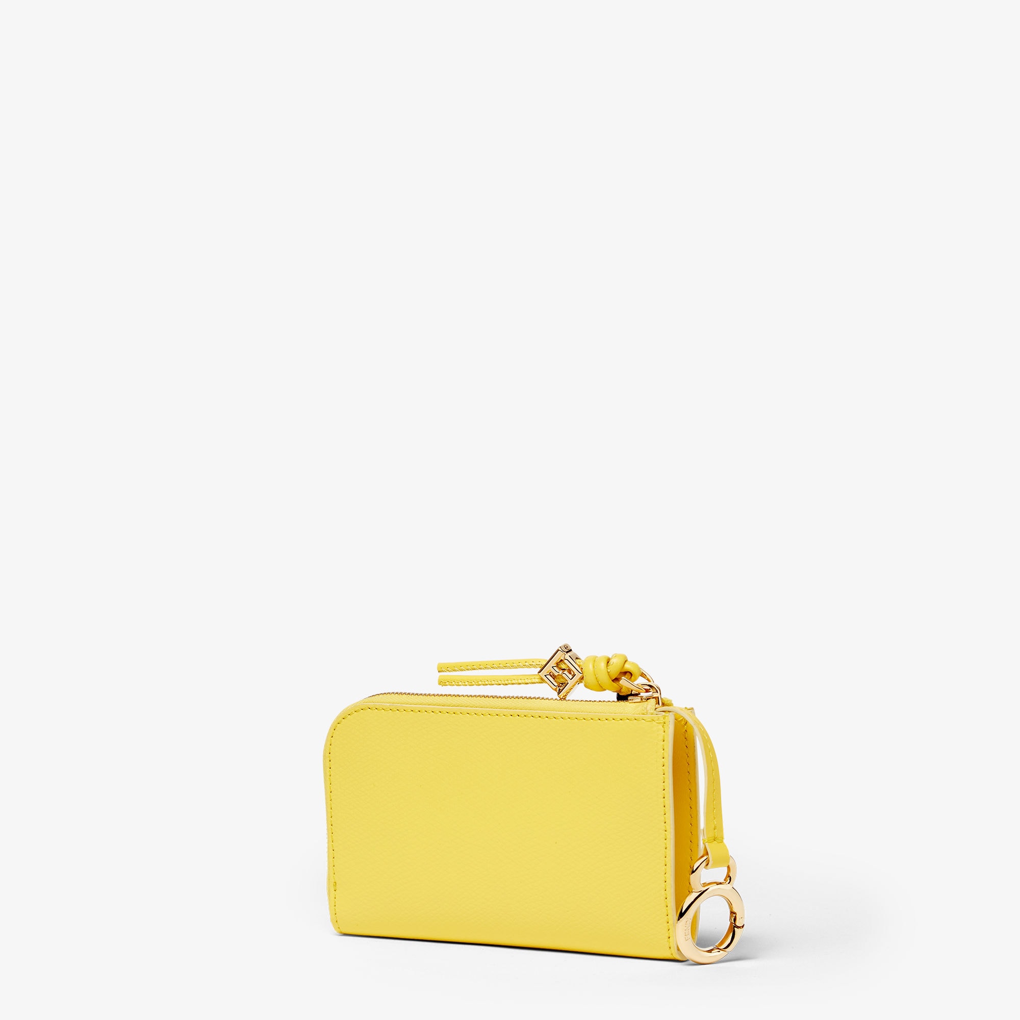 FFダイヤモンド カードケース スリム クラッチ レザー イエロー | Fendi