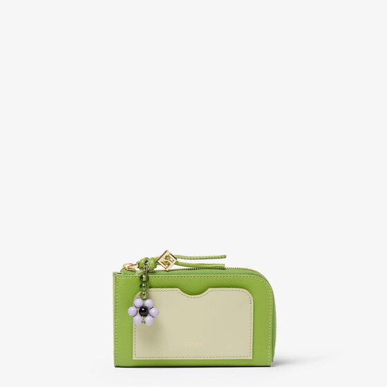 Fendi Ff Diamonds Card Case Pouch In Green