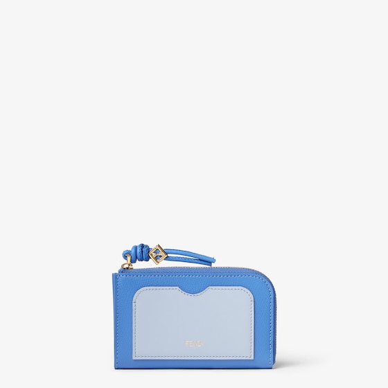 Fendi Ff Diamonds Card Case Pouch In Blue