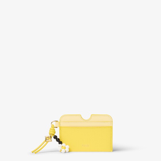 Fendi Ff Diamonds Card Case In Yellow