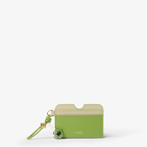 Fendi Ff Diamonds Card Case In Green