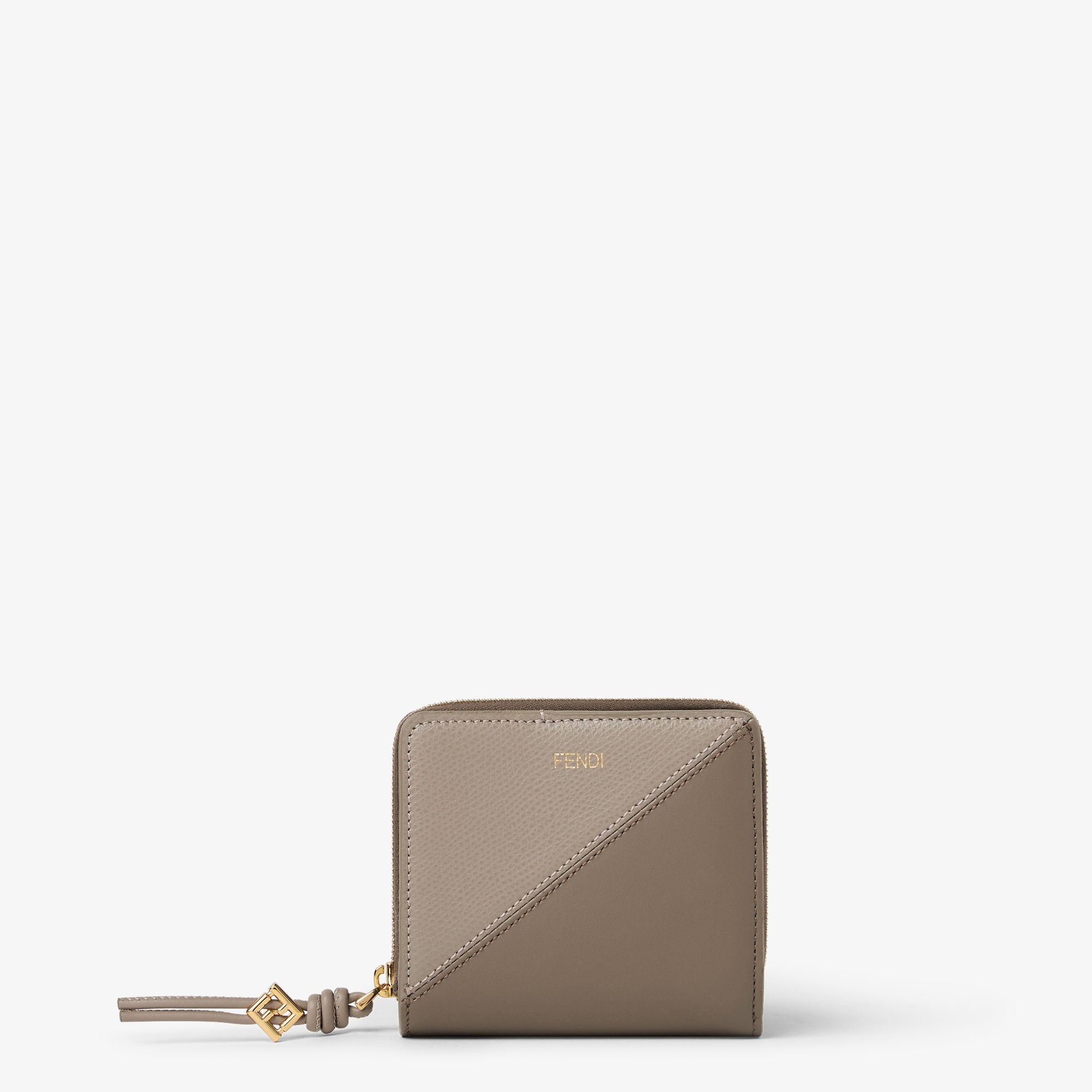 FFダイヤモンド 二つ折り財布 スモール レザー グレー | Fendi