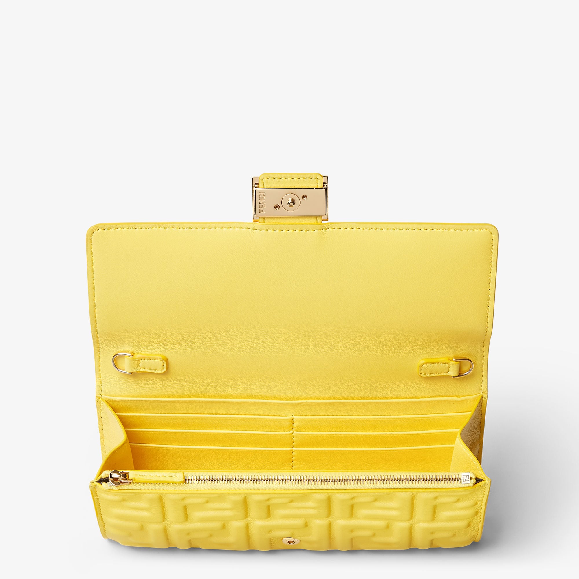Baguette Continental Wallet With Chain - Yellow | FENDI US