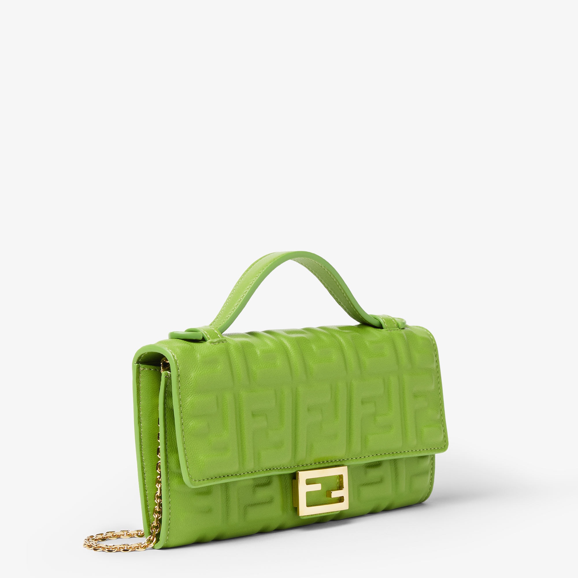 Baguette Continental With Chain Leather Green | Fendi