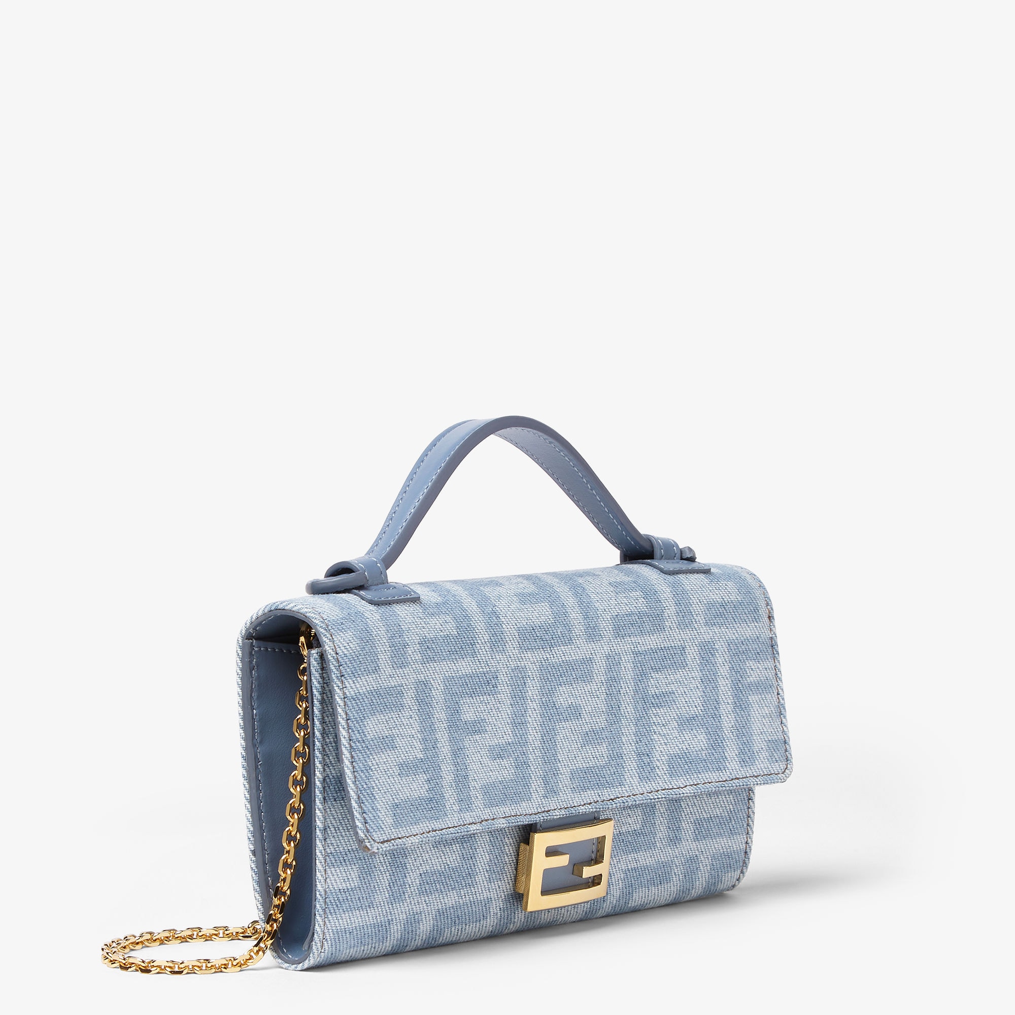 Tube Continental With Chain - Light blue | FENDI US