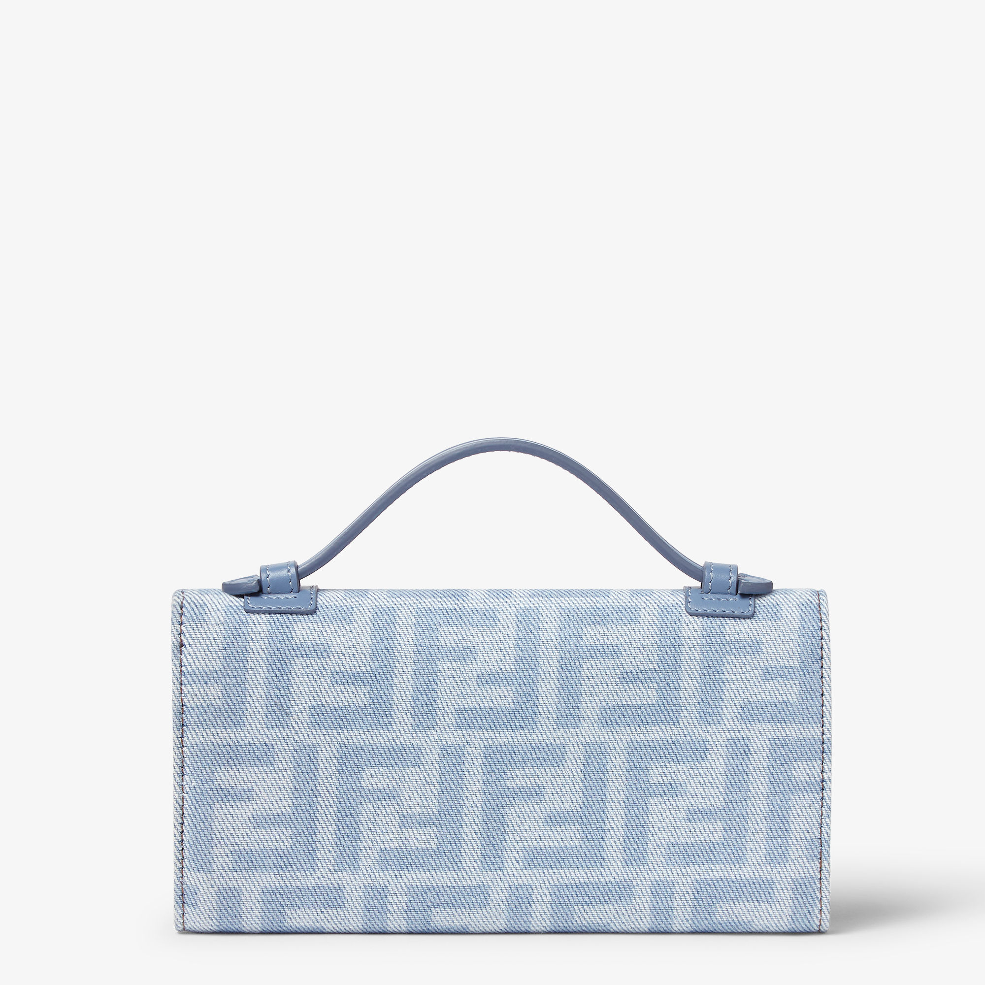Baguette Continental Wallet With Chain - Light blue | FENDI US