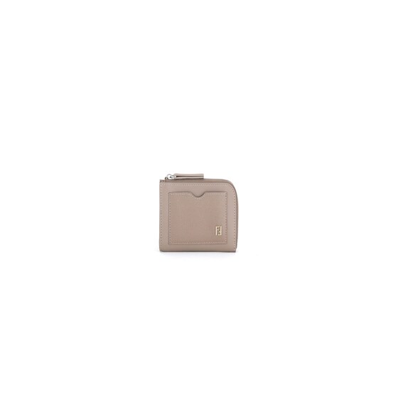 Fendi Ff Card Case Pouch In Grey