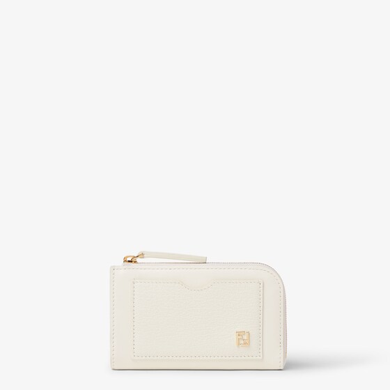 Fendi Ff Card Case Pouch In Beige