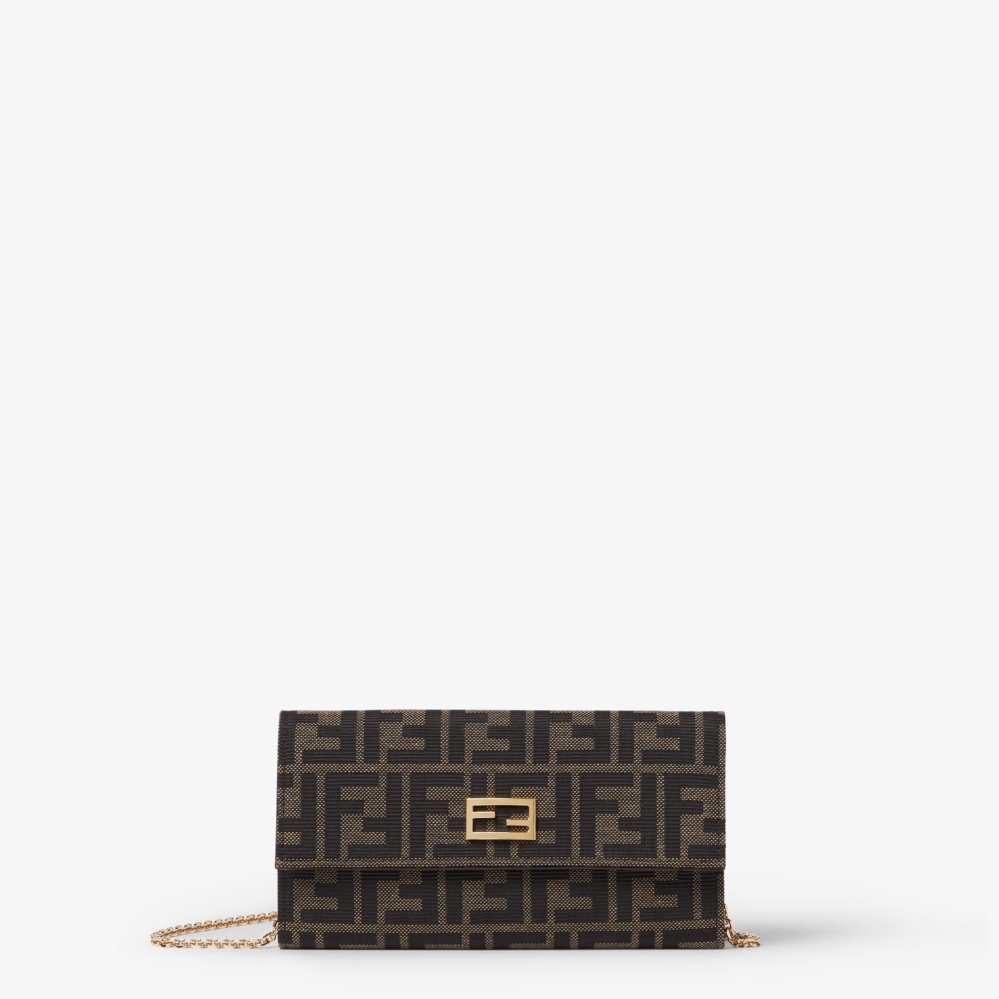 チューブ チェーン付き 長財布 - ブラウン | FENDI JP