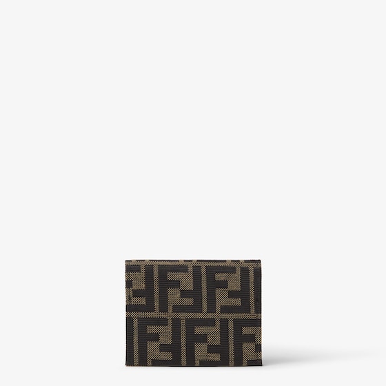 Fendi Ff Jacquard Card Case In Brown