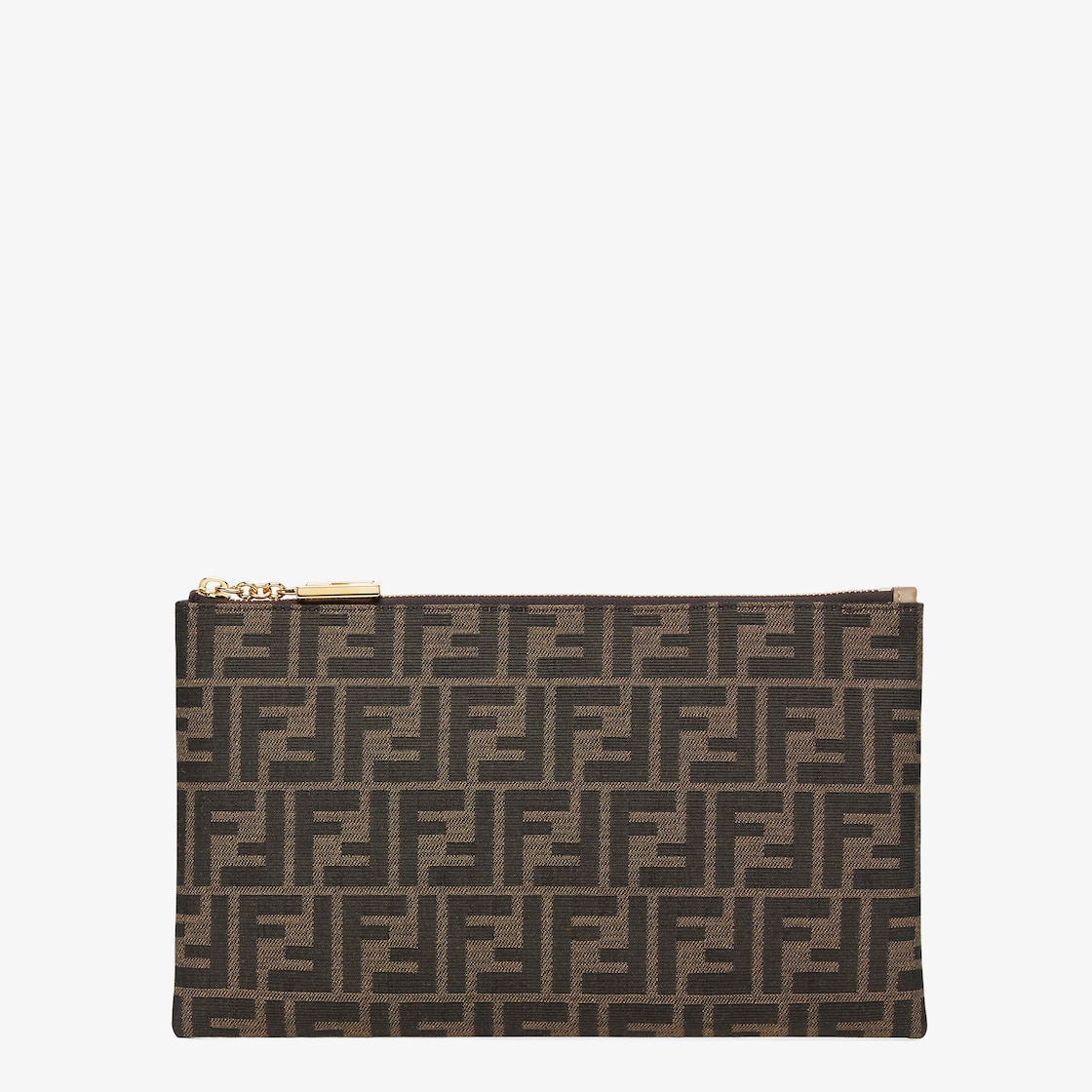 Flat Baguette Pouch Medium Fabric Brown - Image 1/3