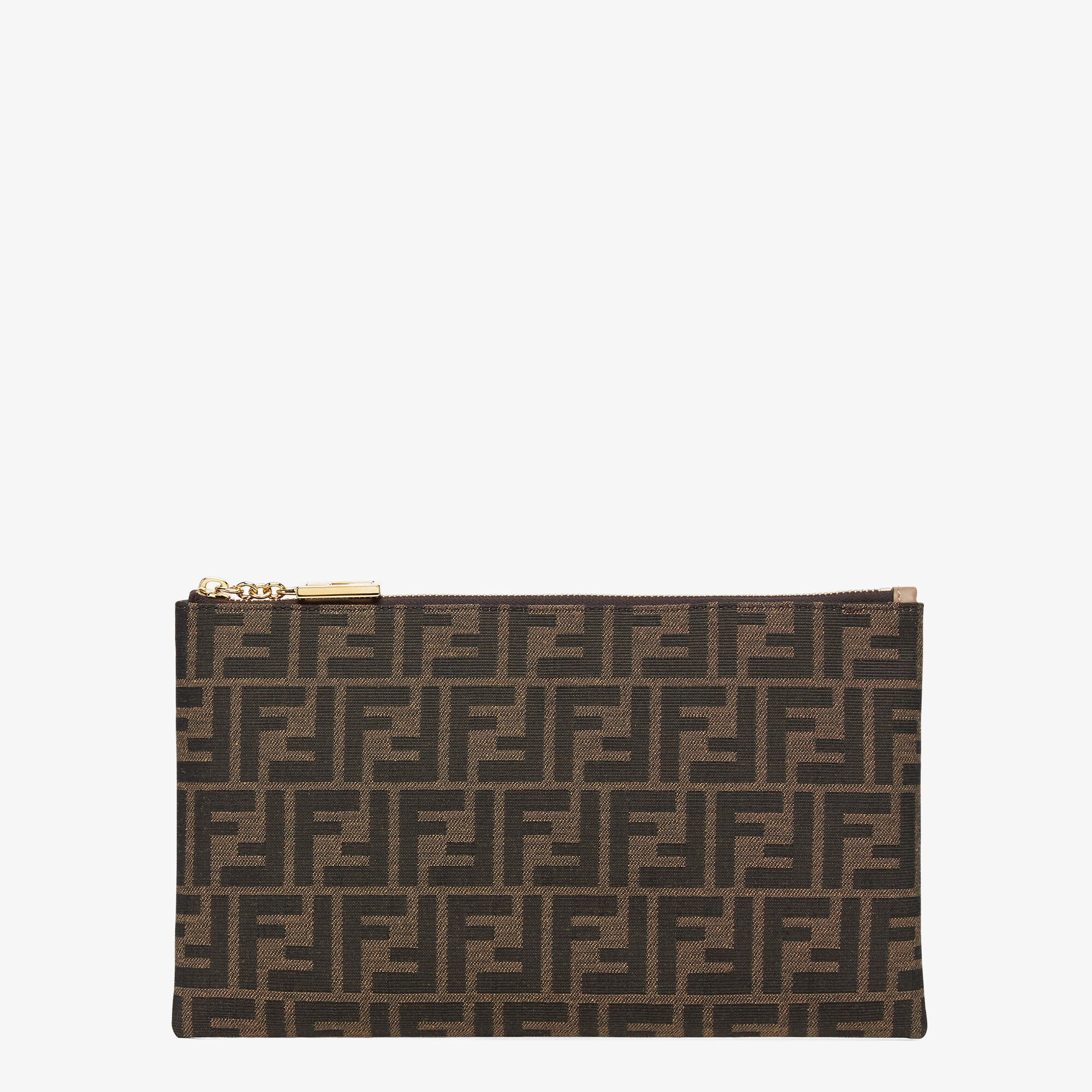 Flat Baguette Pouch Medium Fabric Brown | Fendi