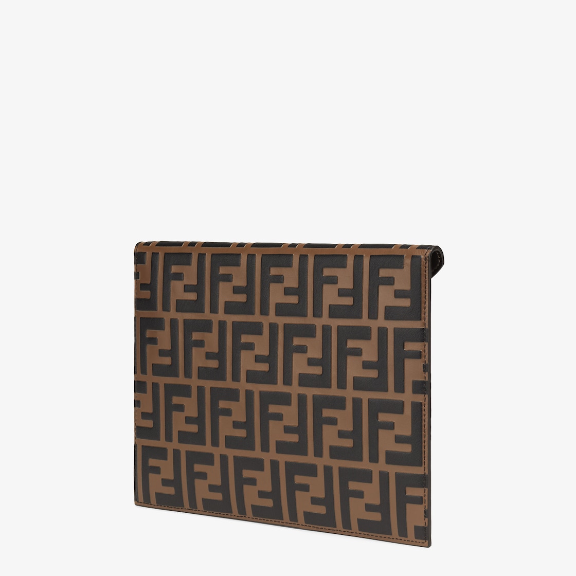 Flat Pouch - Brown leather pouch | Fendi