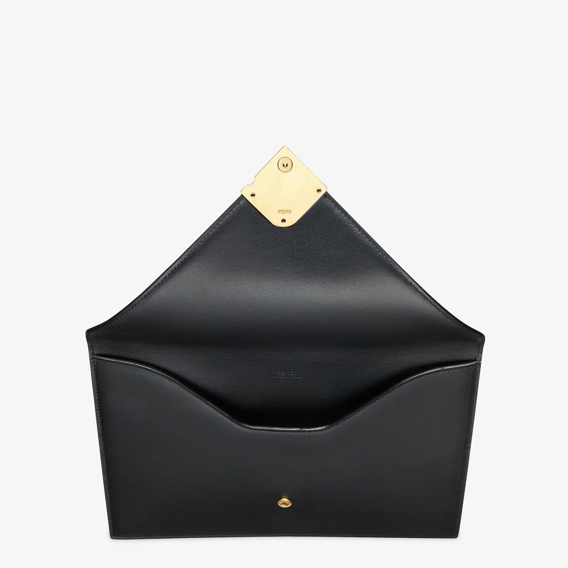 Fendi flat clutch bag in vitrified fabric with FF logo