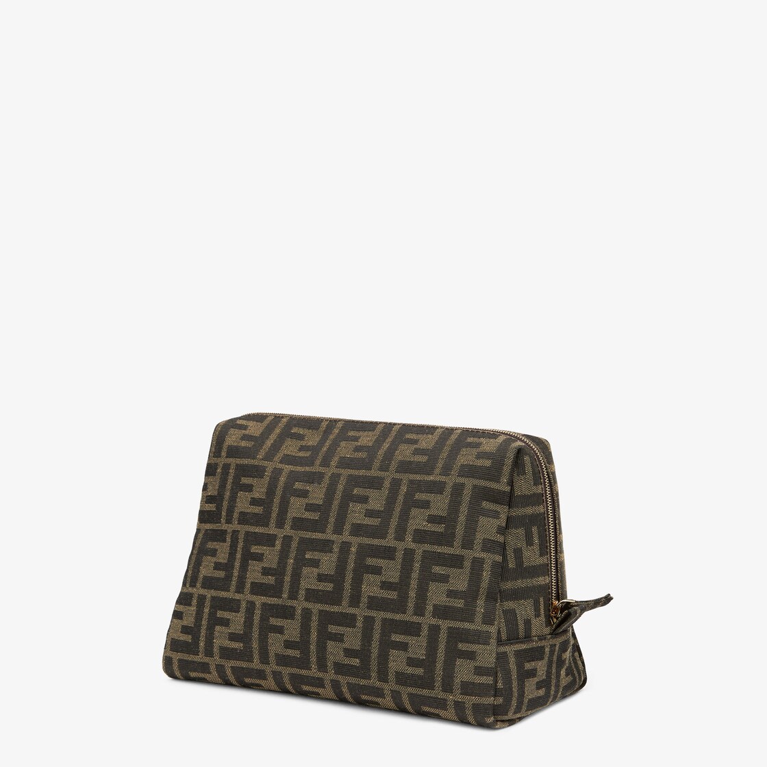 Fendi FF Vertigo Brown Coated Canvas Small Beauty Pouch