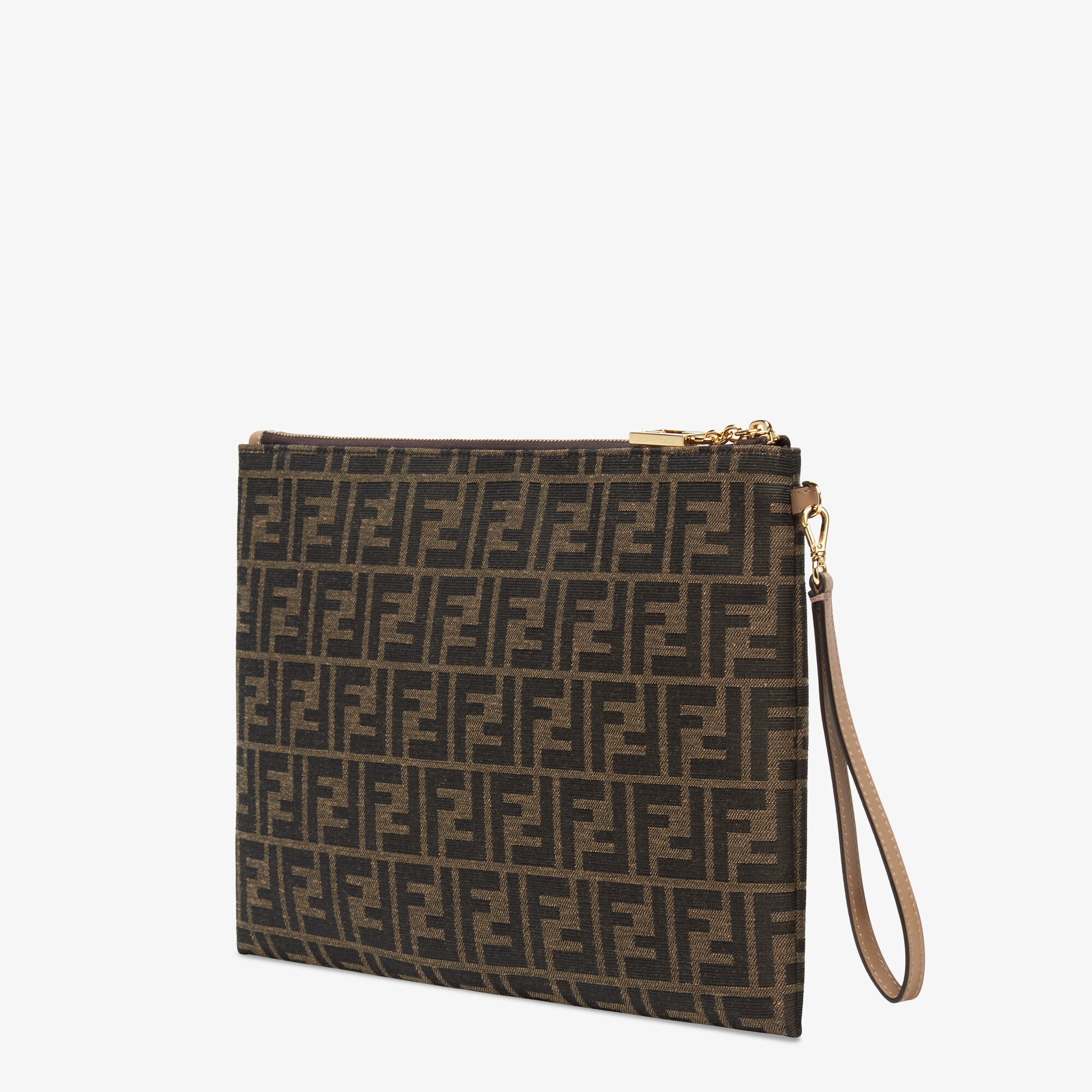☆送料関税込☆FENDI Flat Baguette フラット ショルダーバッグ Flat Baguette Pouch Large Fabric Brown | Fendi
