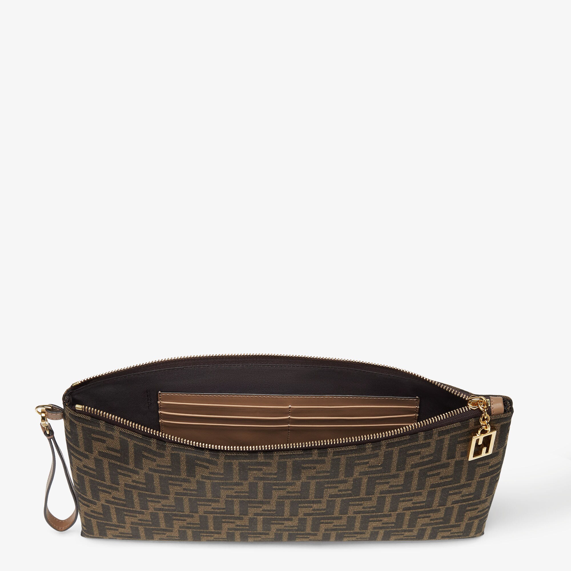 Large Tube Flat Pouch - Brown | FENDI US