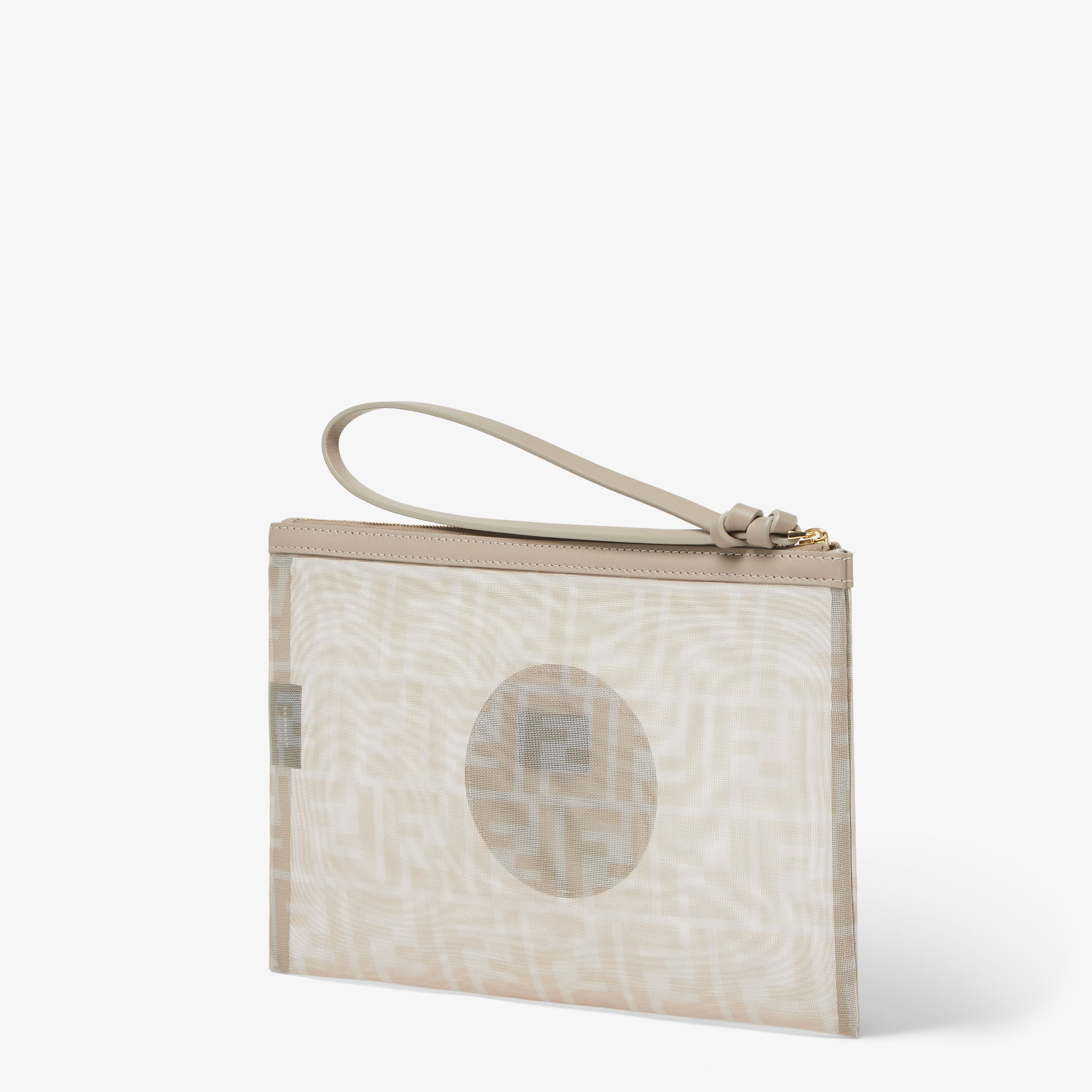 【FENDI】FLAT POUCH◆8N0205ANT2 Selleria Flat Pouch Medium Cuoio Romano leather Black | Fendi