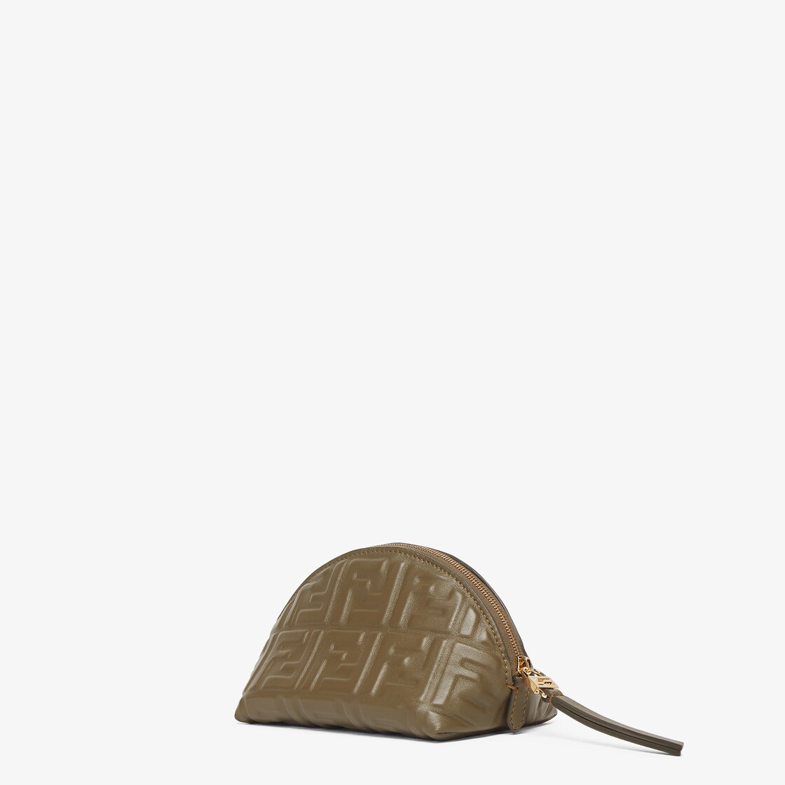 Baguette Toiletry Case Small Green nappa leather pouch with FF motif