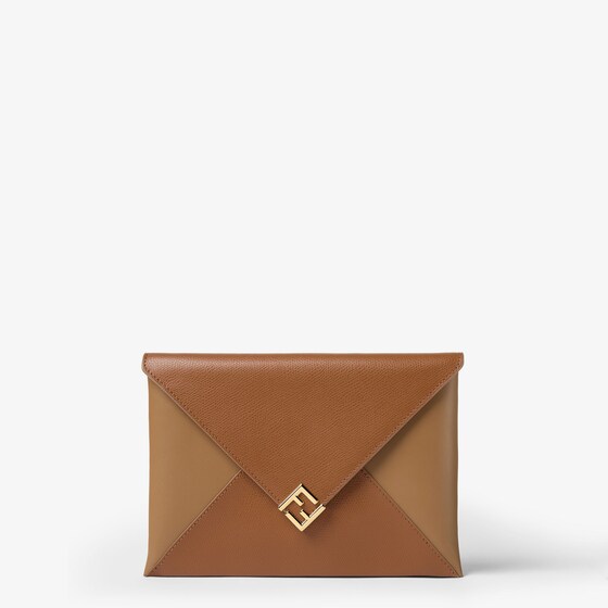 Fendi Ff Diamonds Pouch In Brown