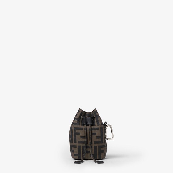 Fendi Micro Ff Light Drawstring Pouch In Brown