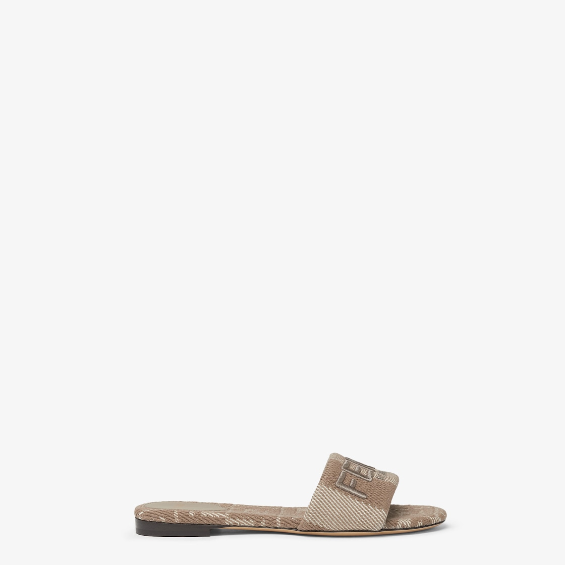 Fendi Sunshine Dove grey denim-effect jacquard slides Grey - Image 1/5