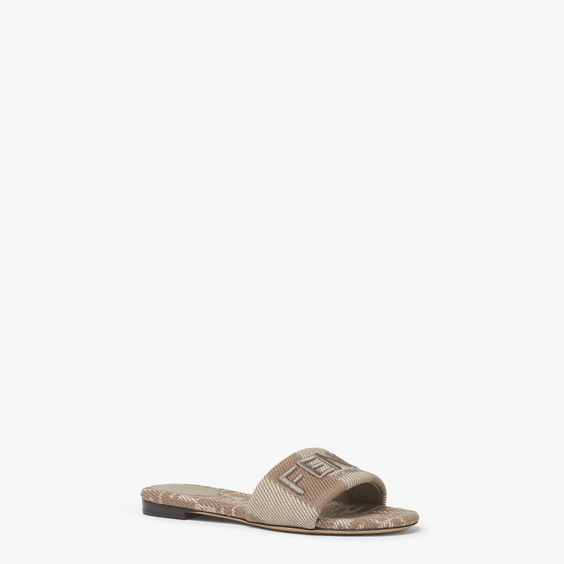 Fendi Sunshine Dove grey denim-effect jacquard slides Grey - Image 2/5