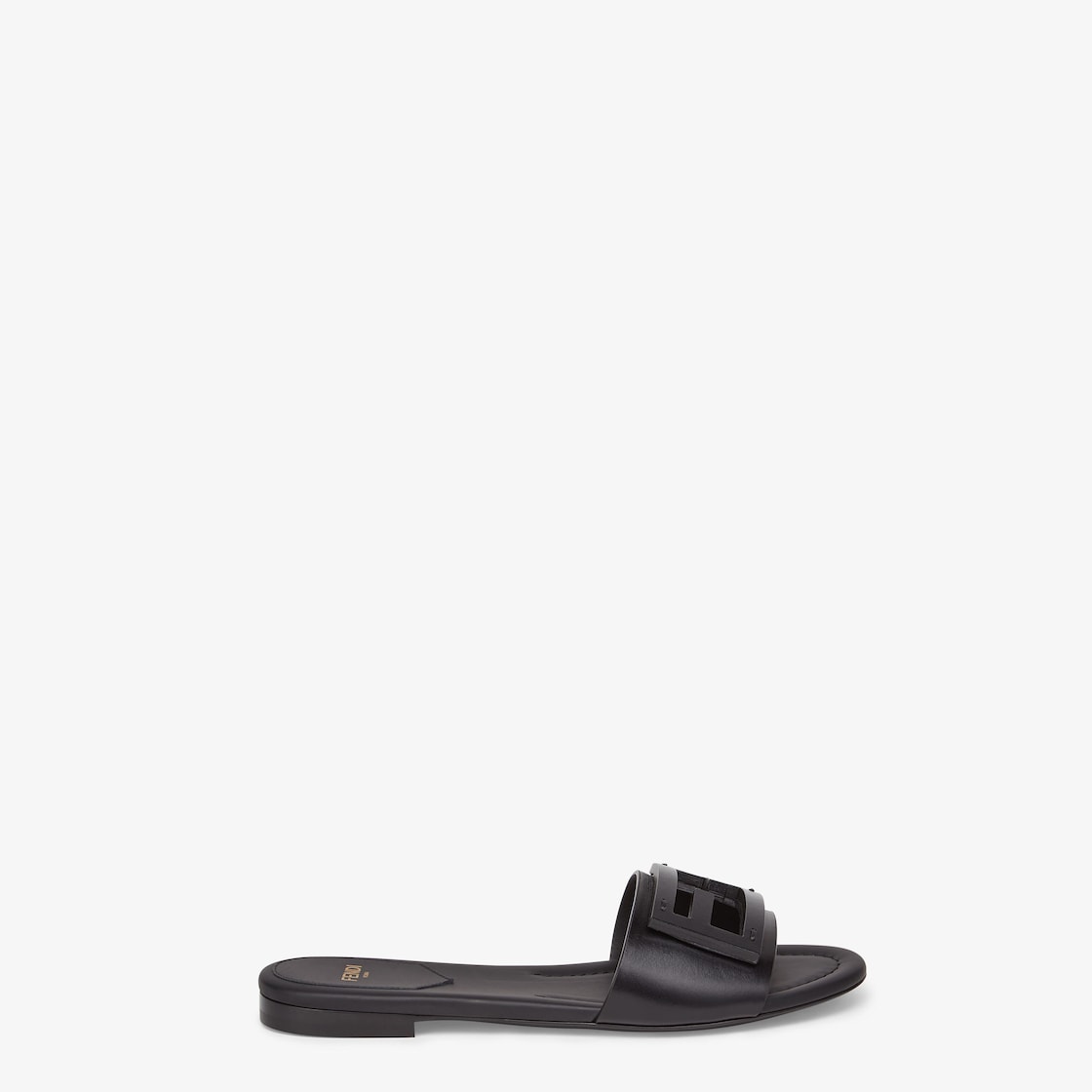 Fendi Black Leather Slides | rongdacontractor.com