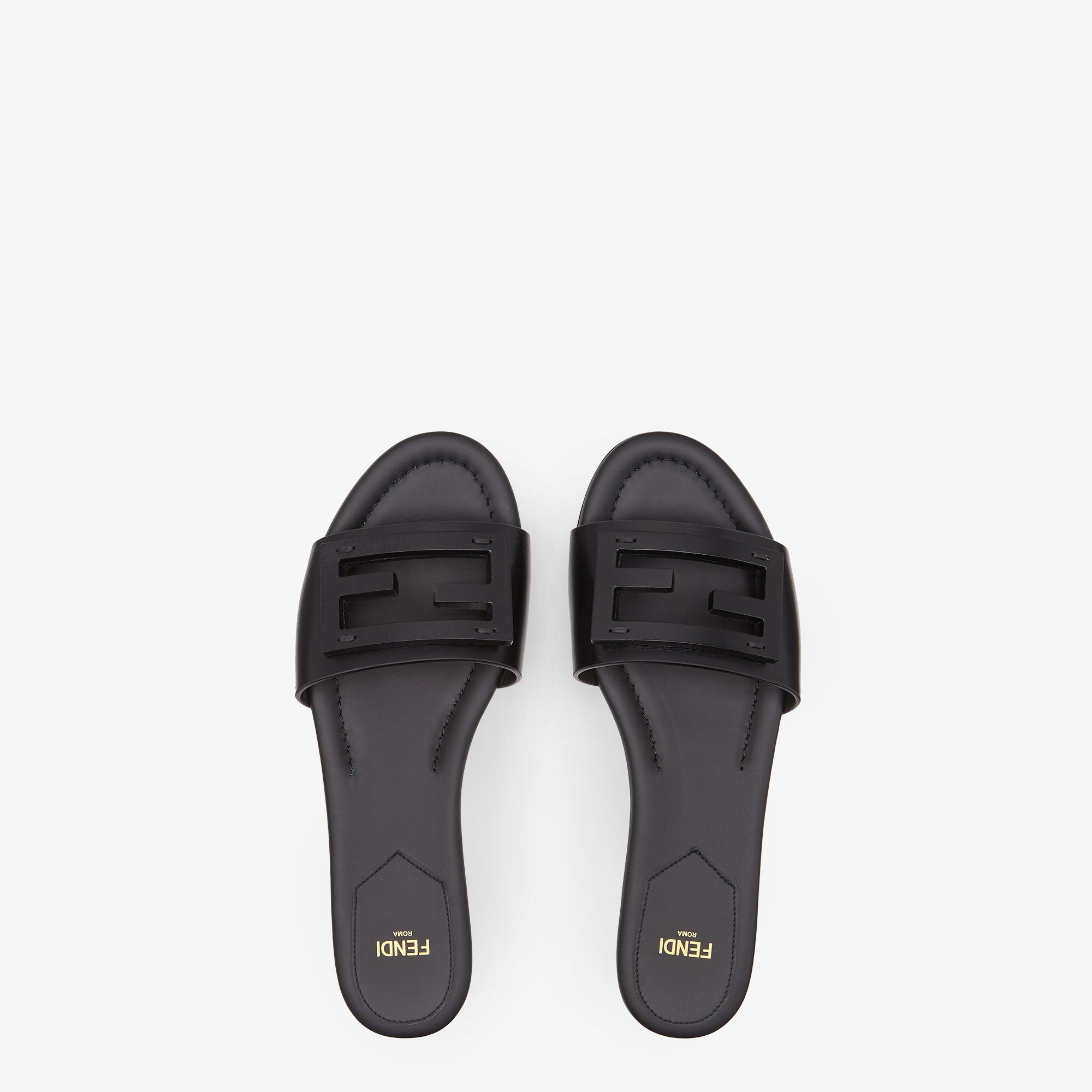 Black and white fendi slides hotsell