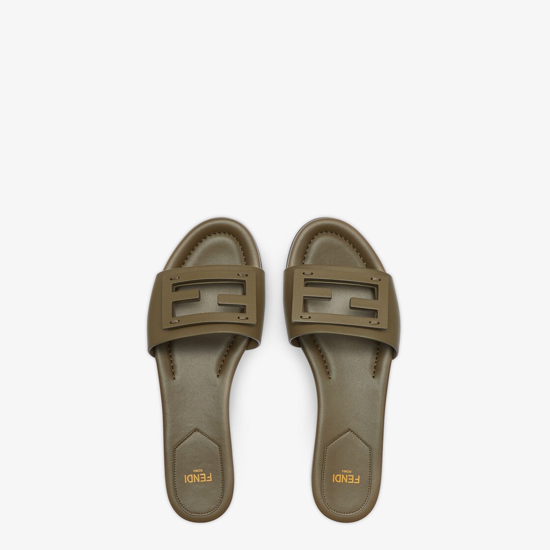 Baguette Green leather slides Fendi