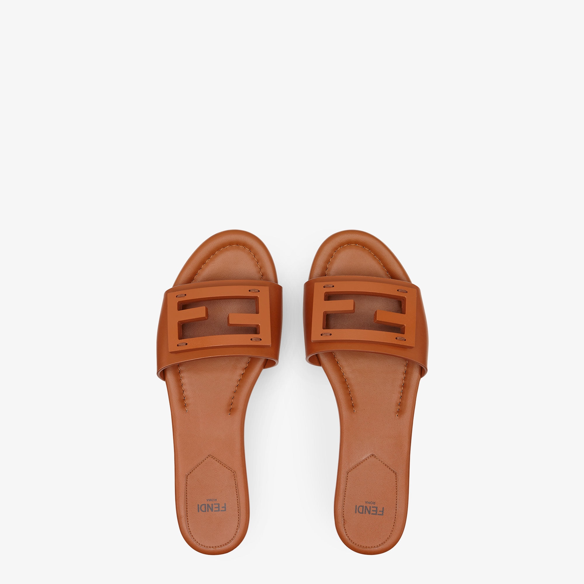 Baguette Brown leather slides Fendi