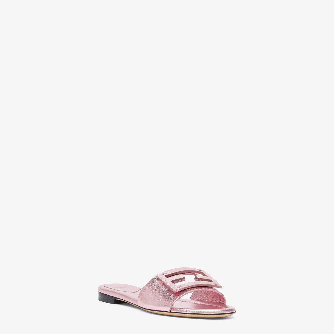 Baguette Mauve pink metallic leather slides Pink - Image 2/4