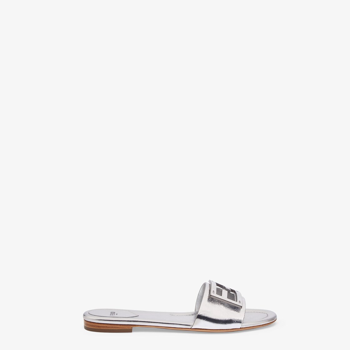 Baguette Silver nappa leather slides Fendi