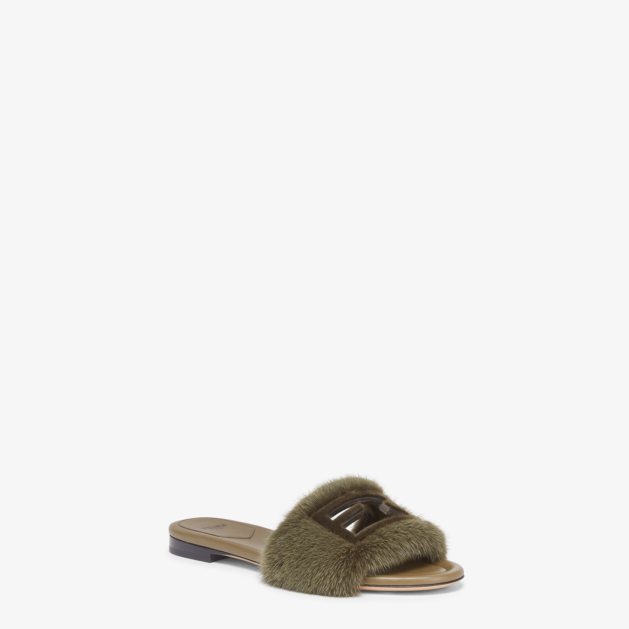 Fendi slides fur hot sale