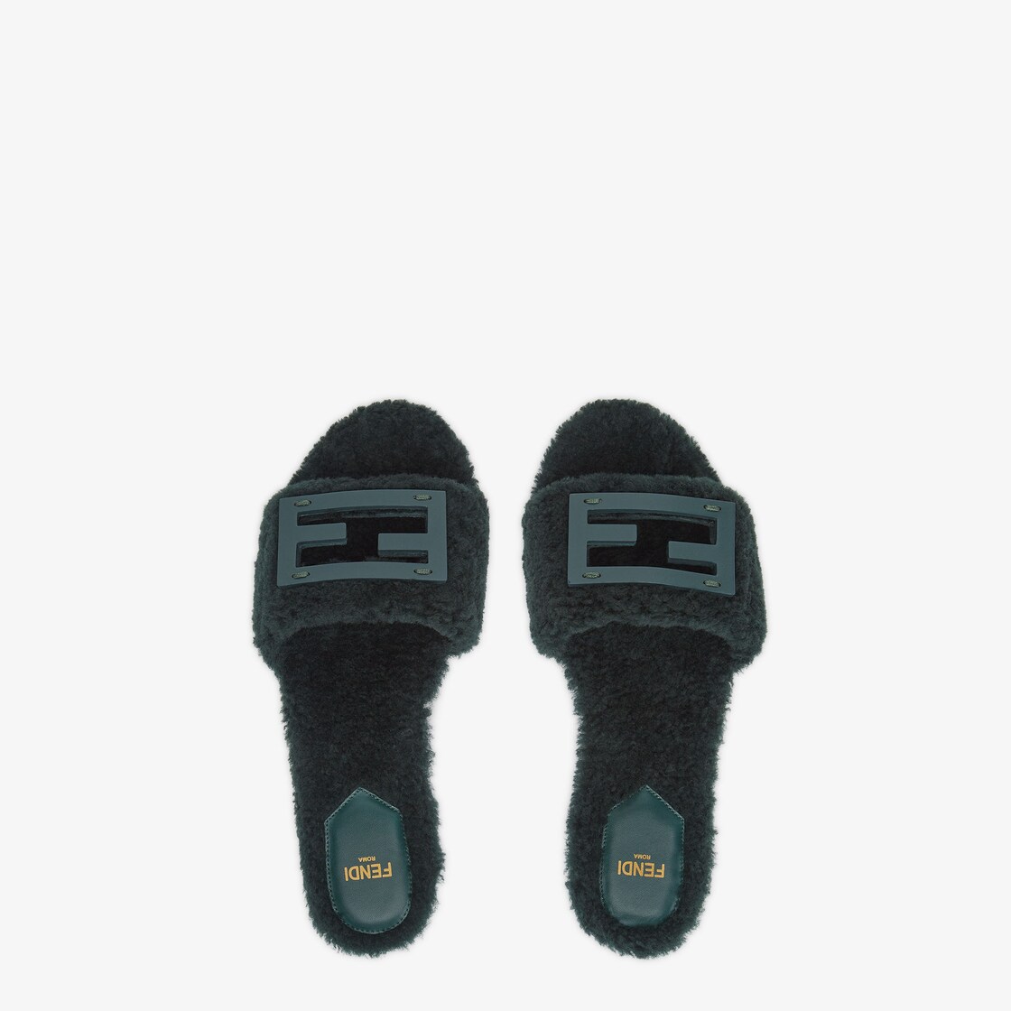 Fendi cheap sheepskin slides