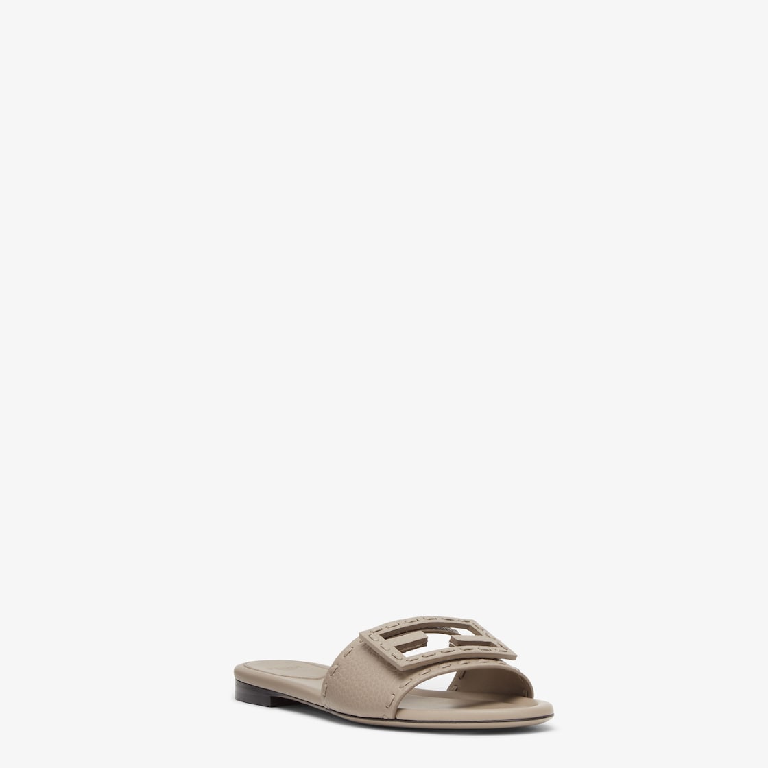 Baguette Dove grey leather slides Grey - Image 2/5