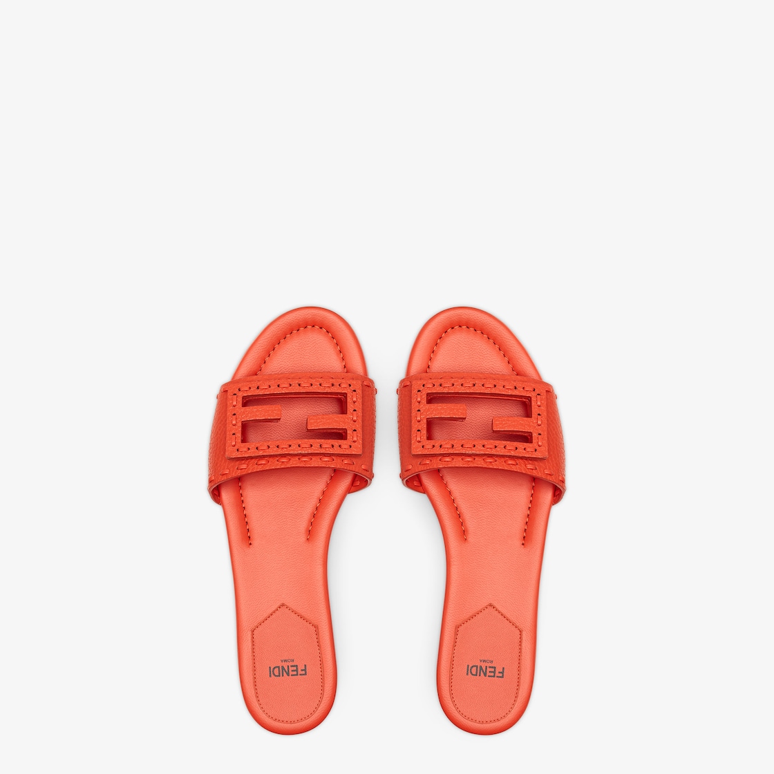 Baguette Red leather slides Fendi