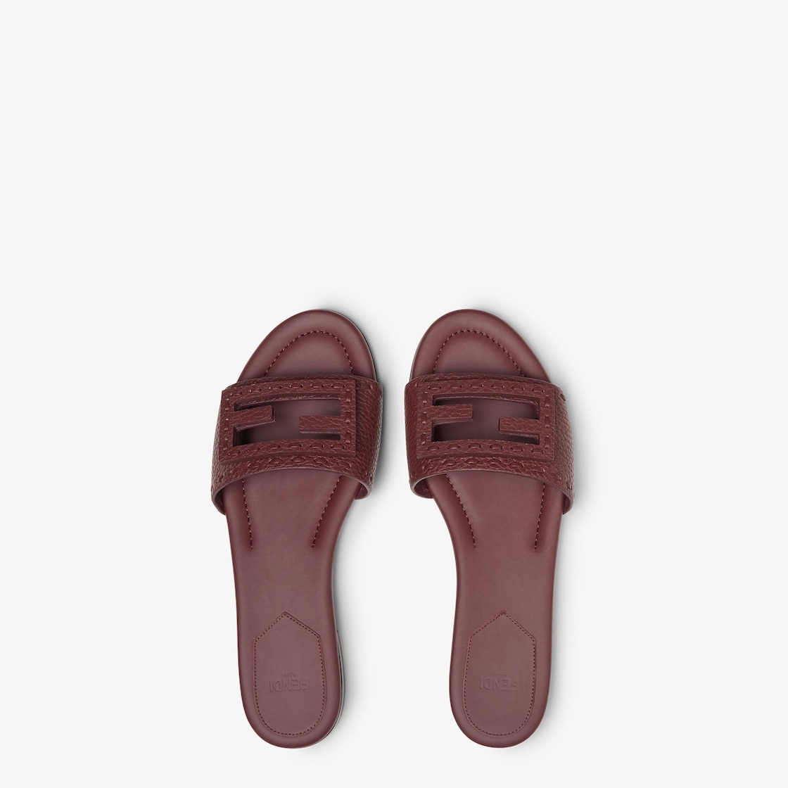 Baguette Burgundy leather slides Red - Image 4/4