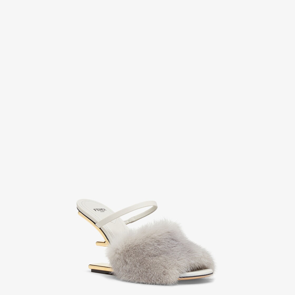 Fendi First Pale grey mink high-heeled sandals Grey - Image 2/4