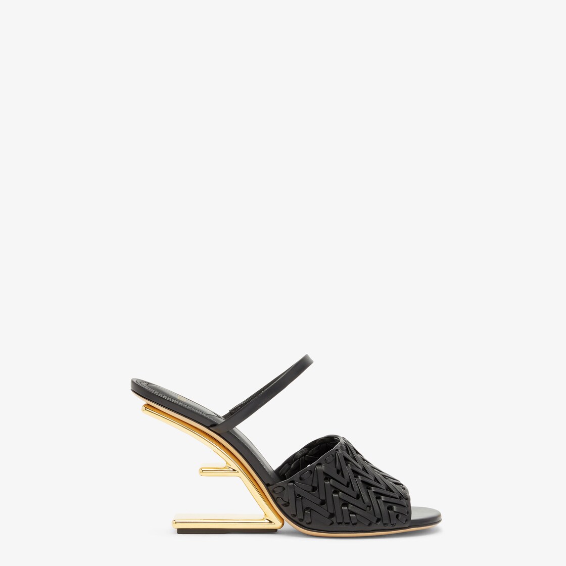 Fendi First - Black leather high-heeled sandals