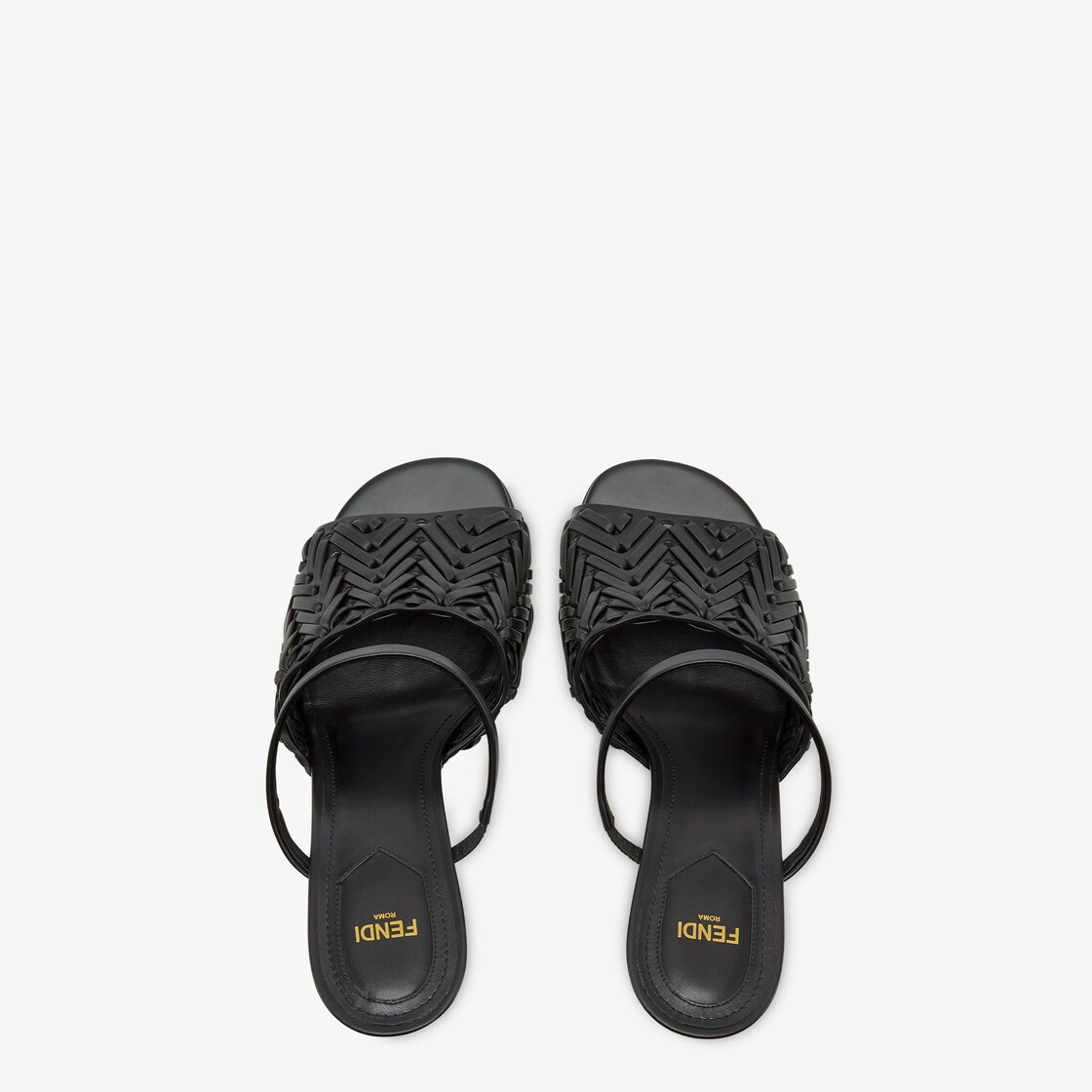 Fendi black discount and white slides