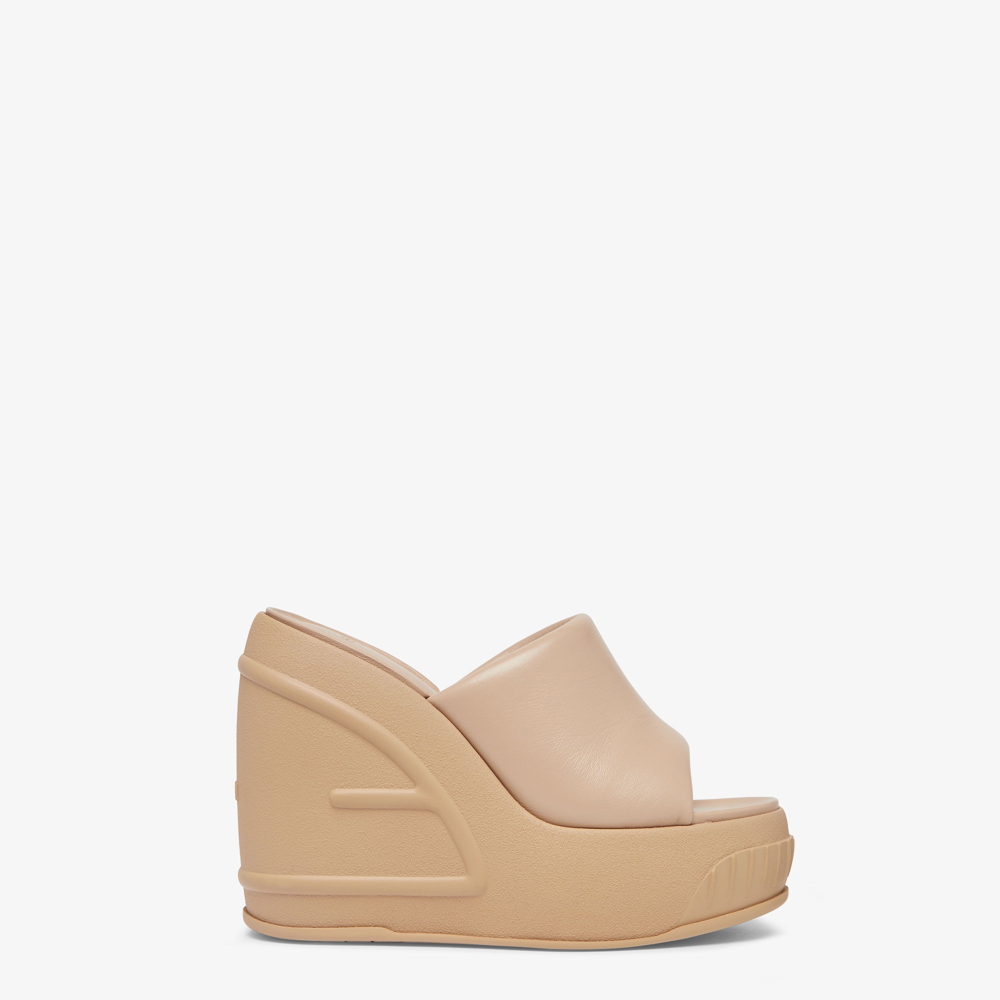 Fashion Show - Pink nappa leather slides | Fendi