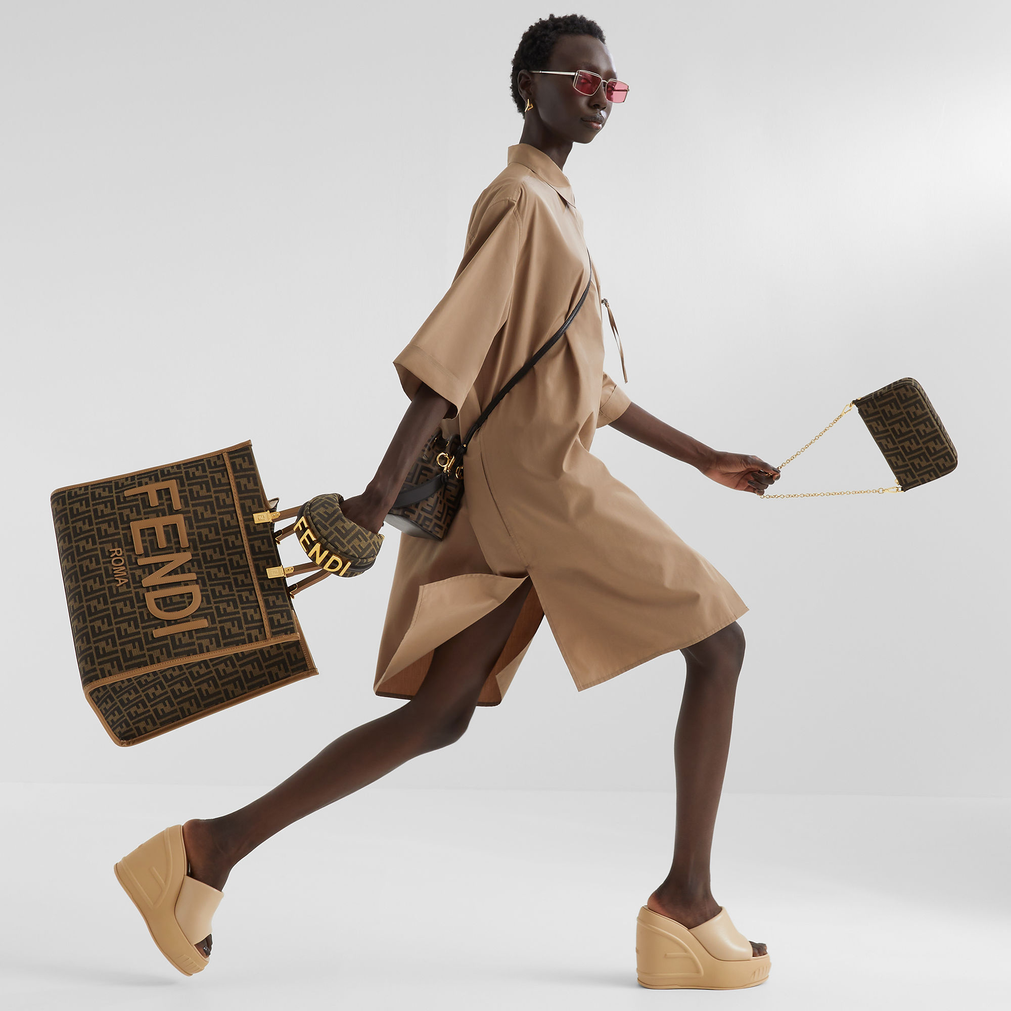 Mon Tresor - Brown leather mini bag | Fendi