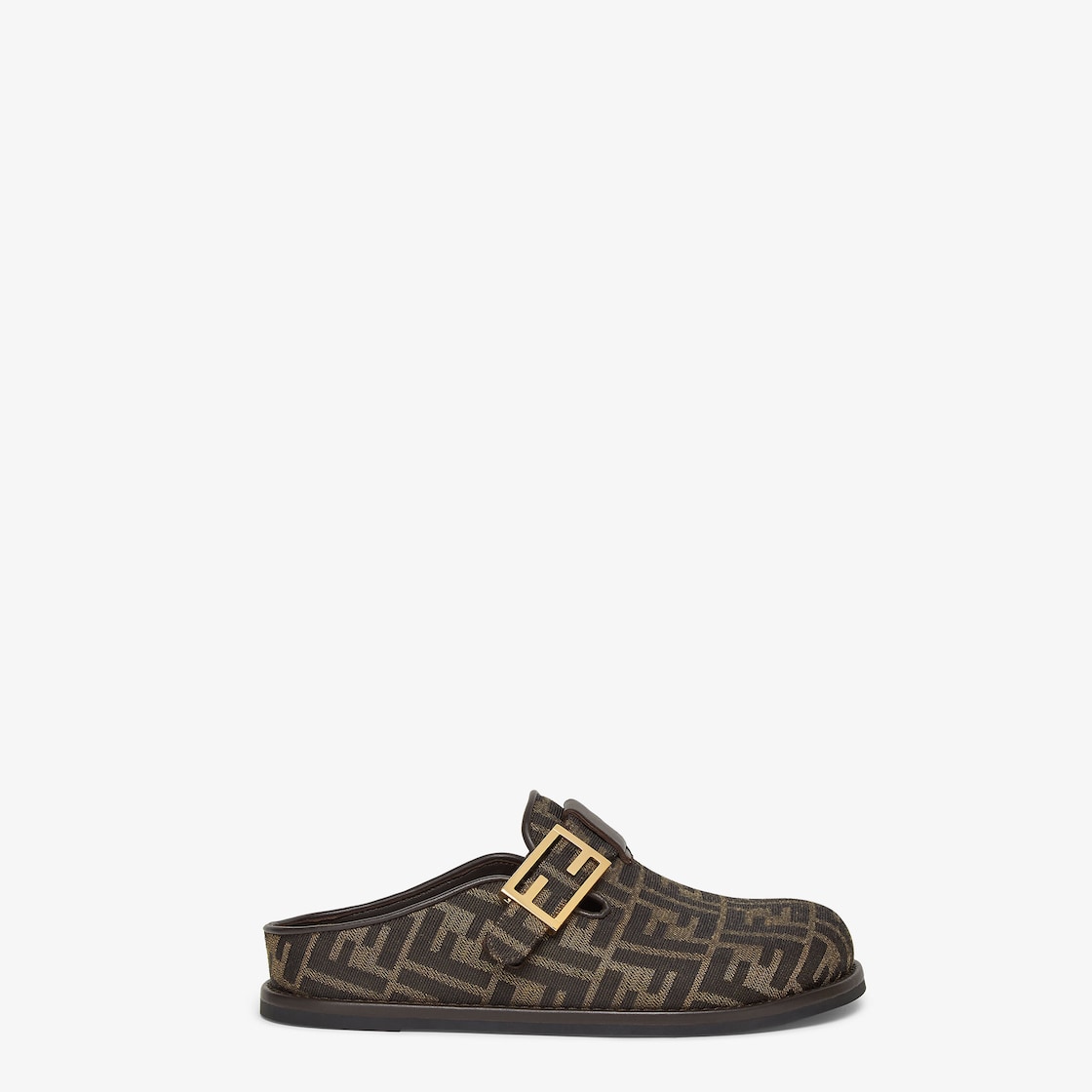 Fendi Feel - Brown fabric sabots | Fendi