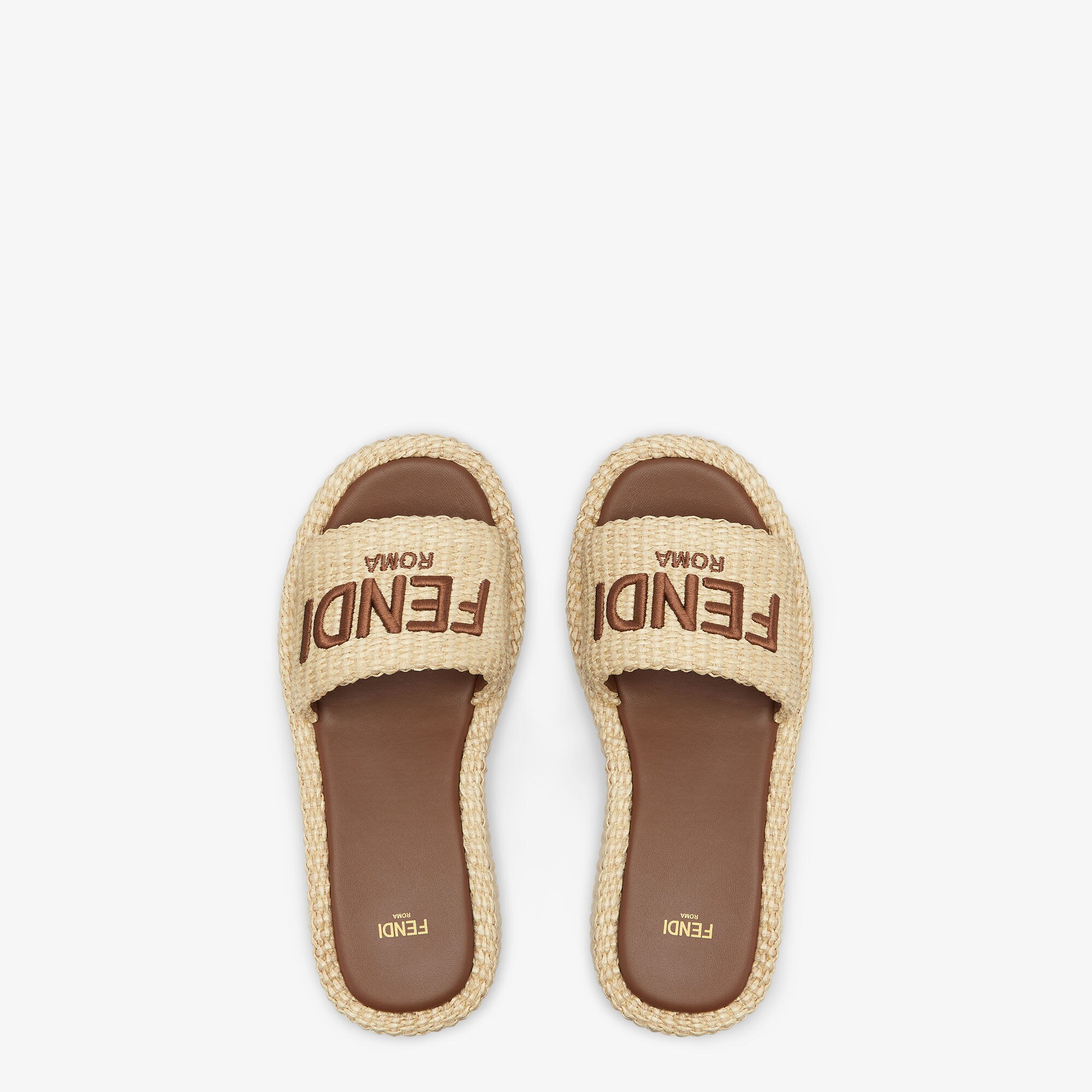 FENDI フェンディ グラフィ レザー スライド サンダル-