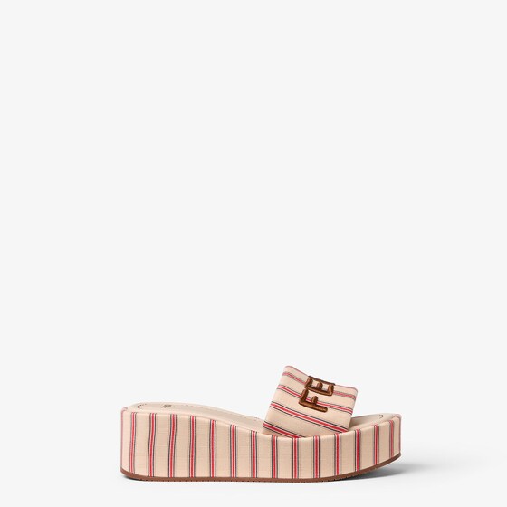 Fendi Wide-band slides with a platform sole
