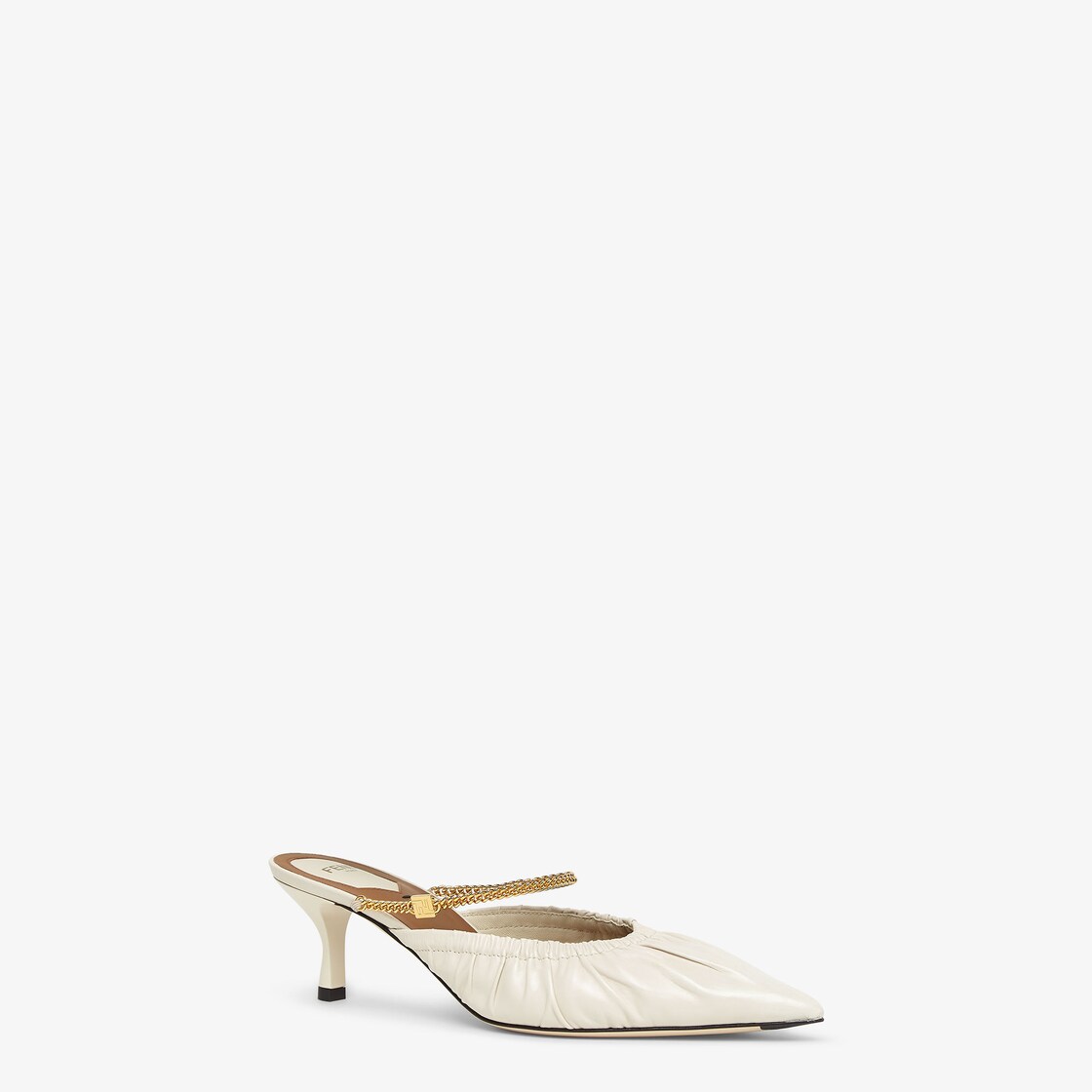 Colibrì Lite White leather medium-heeled mules White - Image 2/4