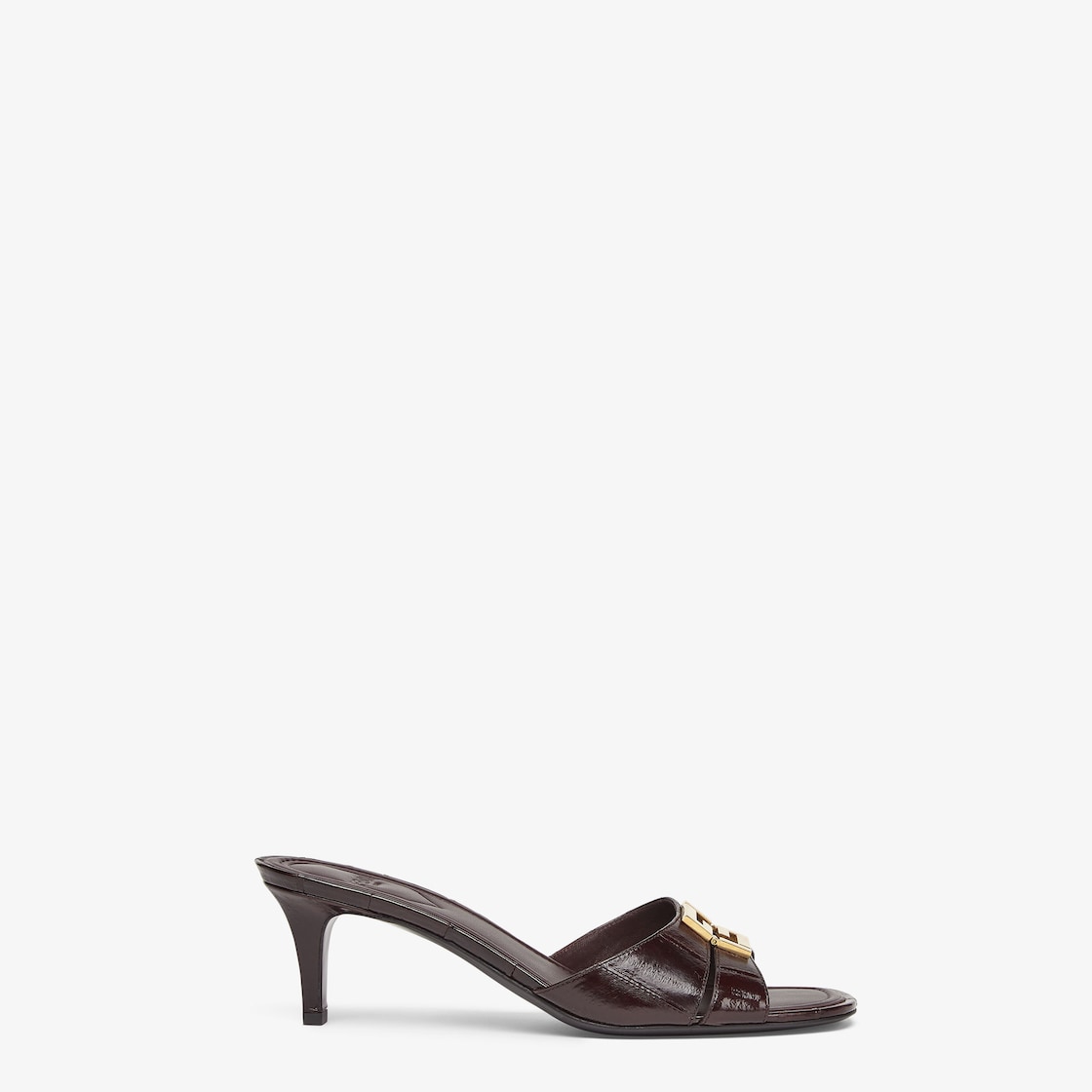 Fendi FFold Brown eel leather medium-heeled sandals Brown - Image 1/5