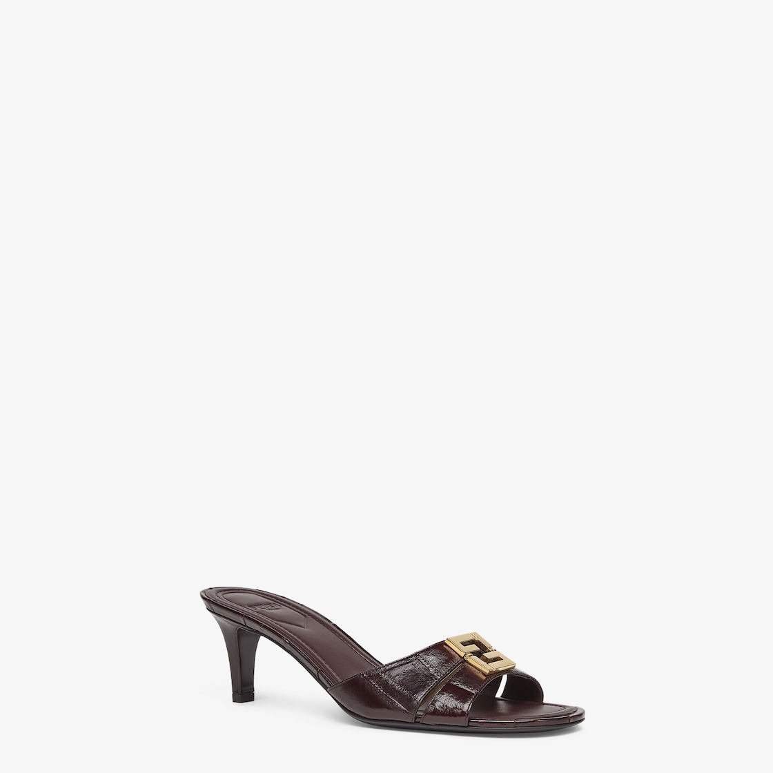 Fendi FFold Brown eel leather medium-heeled sandals Brown - Image 2/5